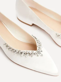 Linzi Ballerines de mariée sans fin à bout pointu avec bordures