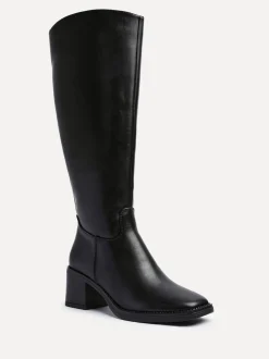 Linzi Bottes hautes Brandy à talon carré