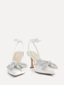 Linzi talons de mariée Angela en satin à nœud en diamant