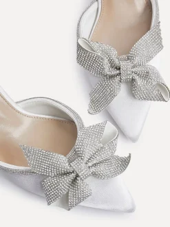 Linzi talons de mariée Angela en satin à nœud en diamant