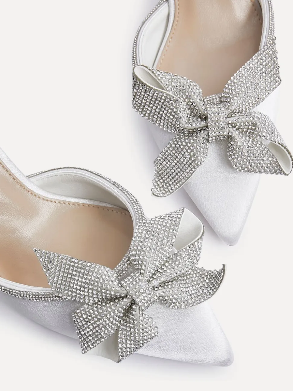 Linzi talons de mariée Angela en satin à nœud en diamant