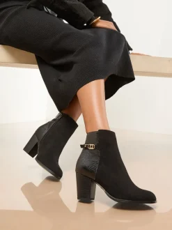 Lipsy bottes en faux cuir à talon milieu en tissu mélangé à bout en amande