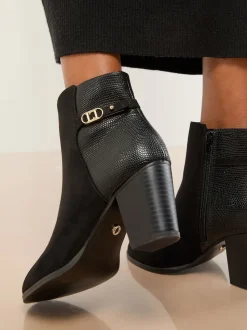 Lipsy bottes en faux cuir à talon milieu en tissu mélangé à bout en amande