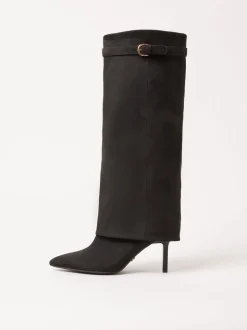 Lipsy Bottes intelligentes hautes du genou à boucle à talon milieu en Faux daim Gator
