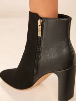 Lipsy bottines élégantes en similicuir à talons mi-blocs