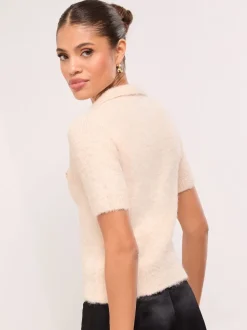 Lipsy Cardigan en maille à col et manches courtes