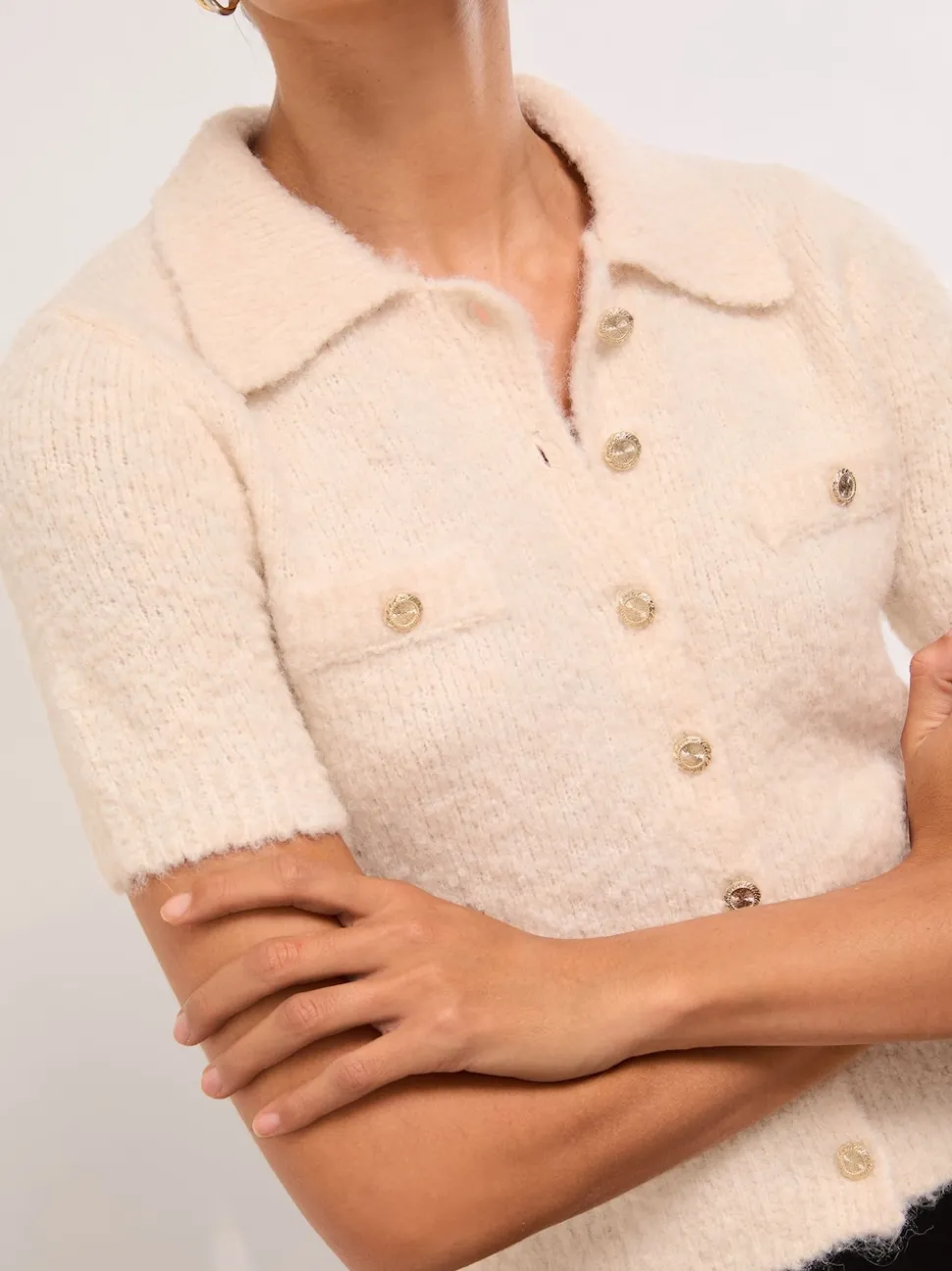 Lipsy Cardigan en maille à col et manches courtes