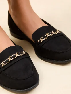 Lipsy Chaussures plates Slip On Chain Trim Faux suède Mocassins
