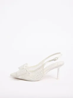 Lipsy Escarpins à bride arrière en maille avec ornements, nœud milieu bridal