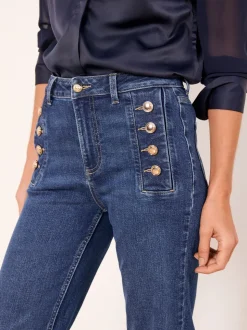 Lipsy Jean évasé à boutons Sailor
