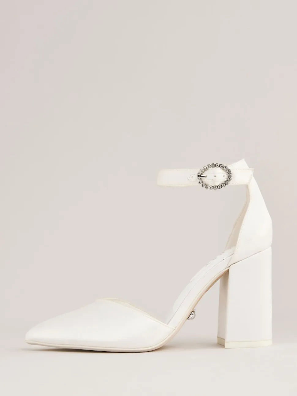 Lipsy Occasion Ivory Satin Mariage Mid Block talons Mariage Courts