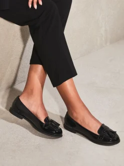 Lipsy Patent Chaussures plates Tassel Mocassins