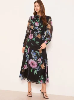 Lipsy Robe mi-longue fleurie à manches longues