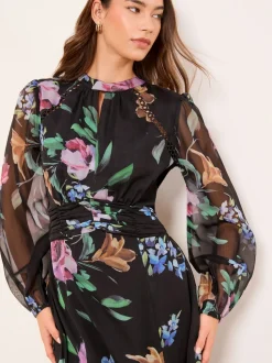 Lipsy Robe mi-longue fleurie à manches longues
