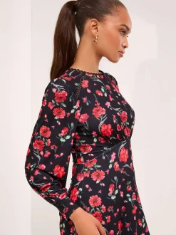 Lipsy Robe sous-buste en jersey à bordure en Dentelle Fleuri Court