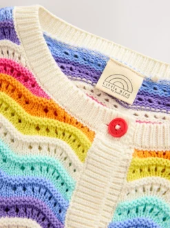 Little Bird by Jools Oliver Cardigan en maille à rayures ondulées pastel