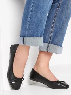 Long Tall Sally Coupe Grande Ballerine Chaussures en cuir Blaise