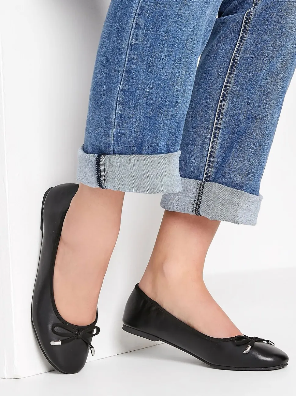 Long Tall Sally Coupe Grande Ballerine Chaussures en cuir Blaise