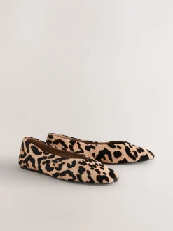 Léopard - Ballerines bout rond en cuir