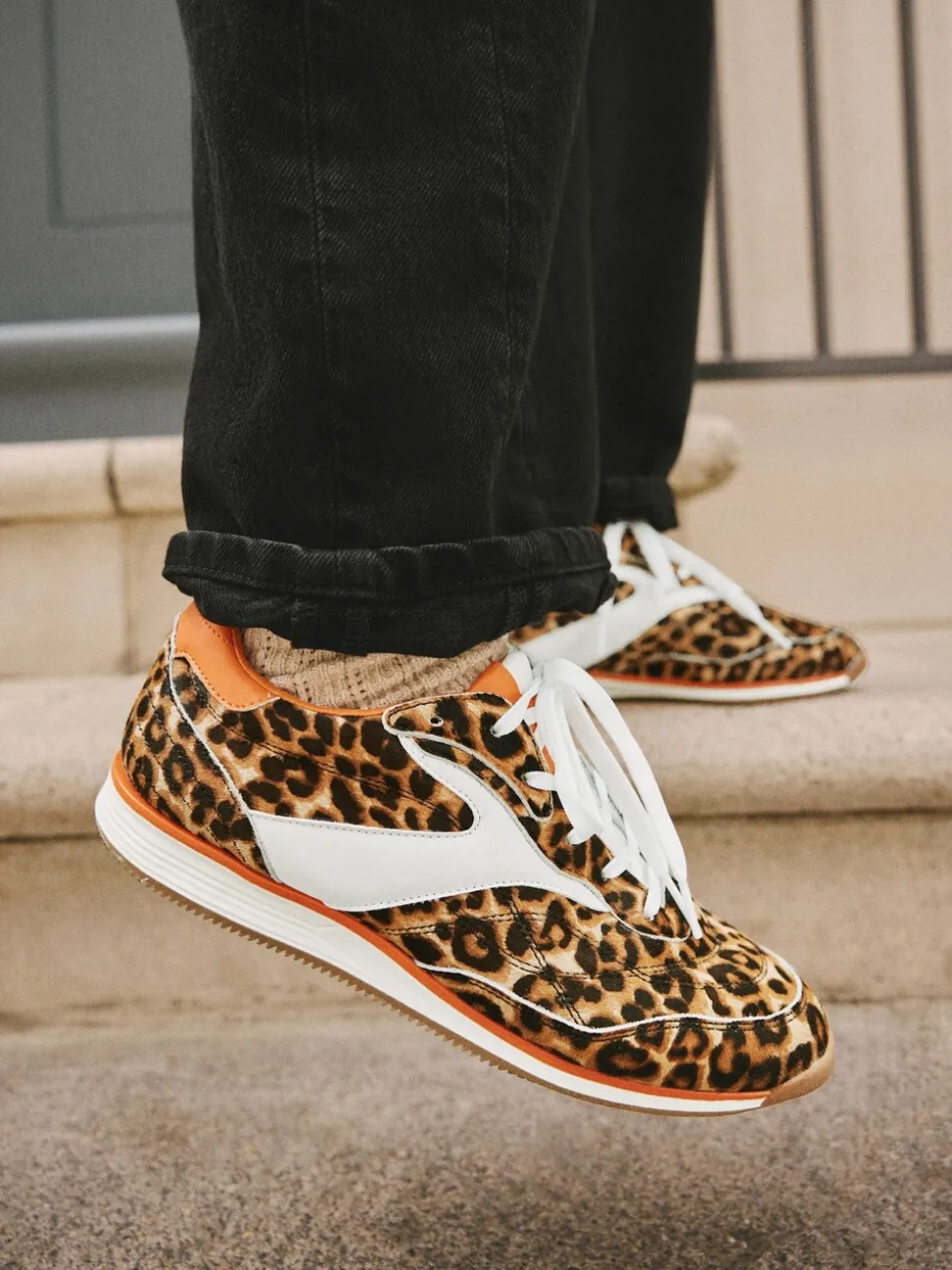 Léopard - Baskets à lacets avec panneau Forever Comfort