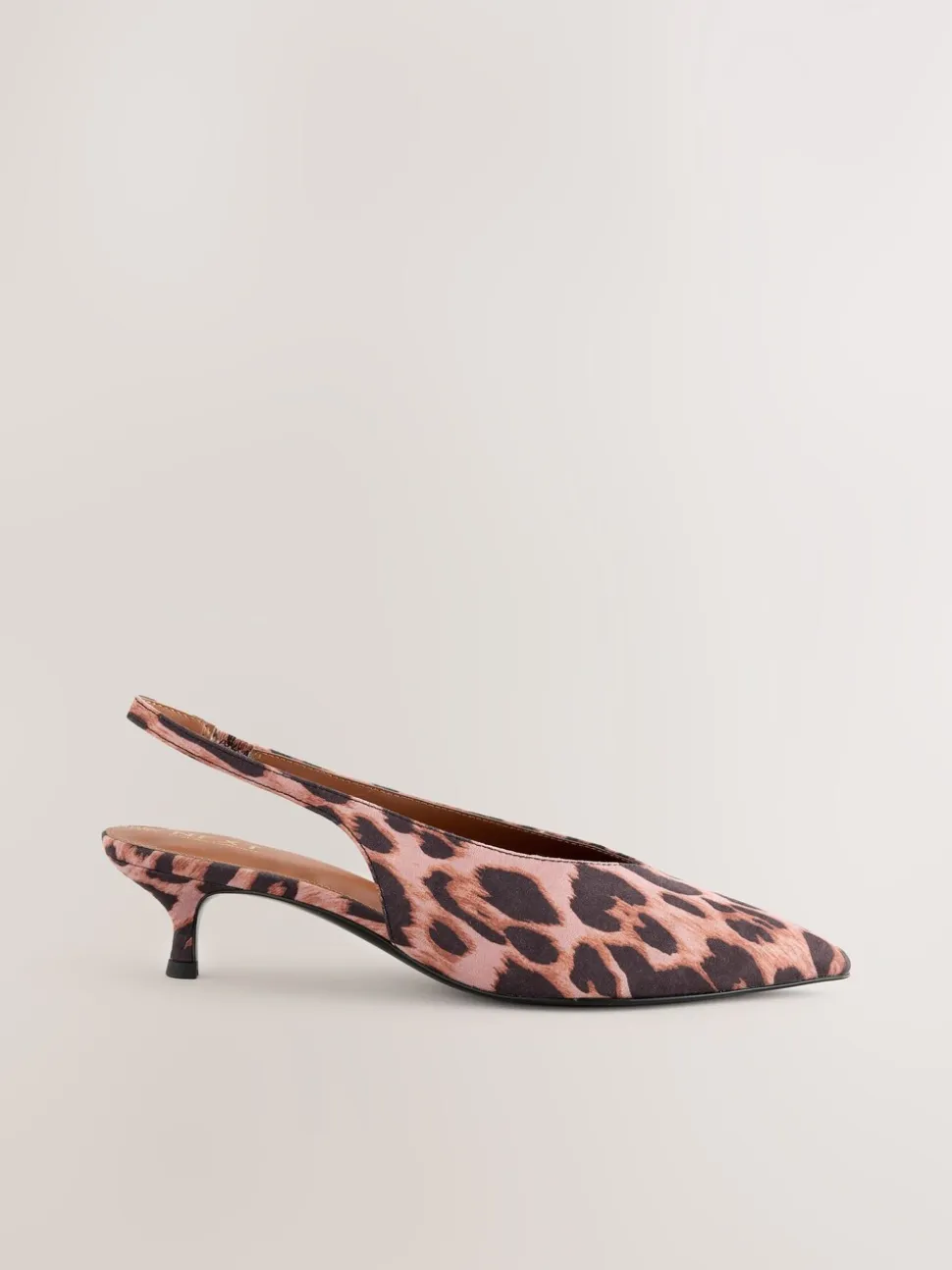 Léopard - Chaussures à talons chaton à bride arrière et bout pointu