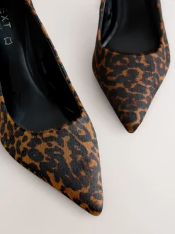 Léopard - Talons courts en cuir