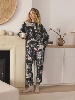 Léopard gris anthracite - Pyjama à manches longues