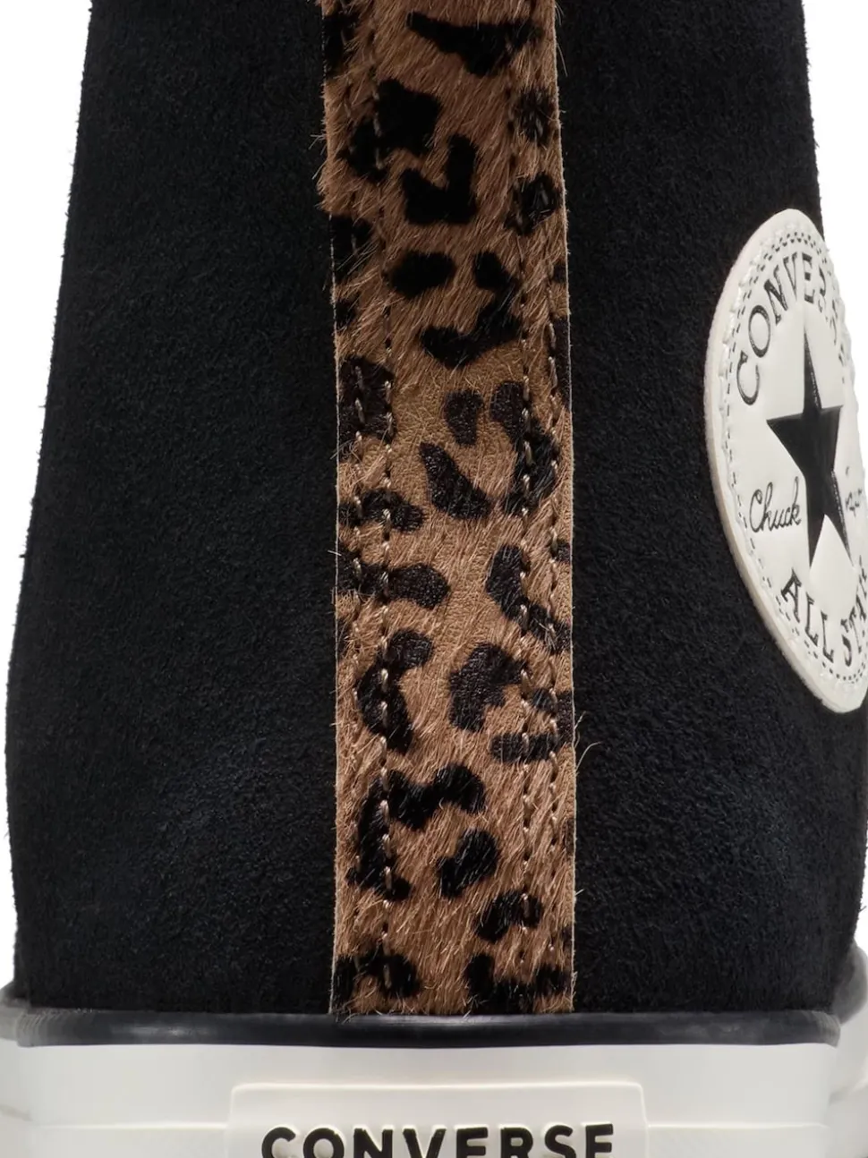Léopard noir - Converse Baskets Chuck Taylor en daim sur l’ensemble