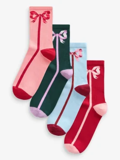 Lot de 4 chaussettes Cath Kidston en coton à nœud