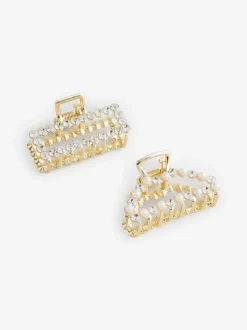 Lot de 2 griffes Aela ton Or avec strass