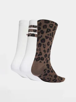 Lot de 3 paires de chaussettes adidas Col rond Léopard imprimé
