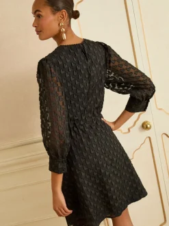 Love & Roses robe courte à col rond