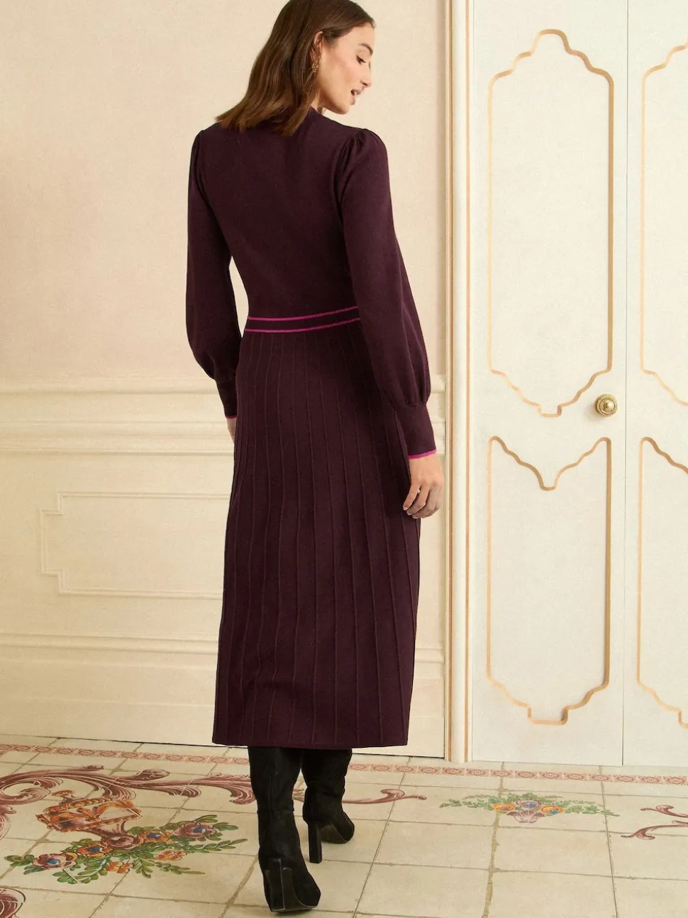 Love & Roses Robe mi-longue en tricot