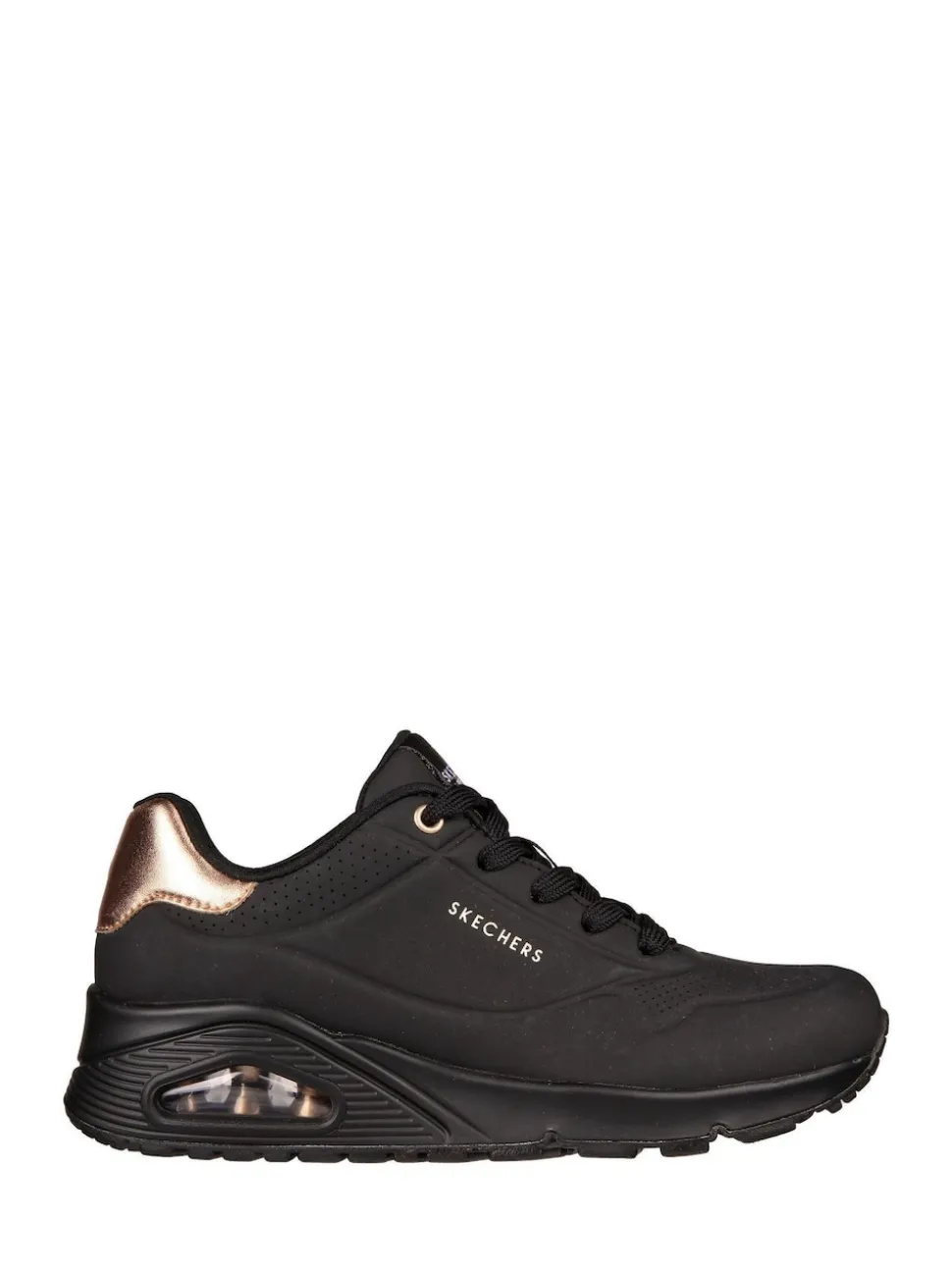 Lumière noire - Baskets Skechers Golden Fit Uno femme dorées