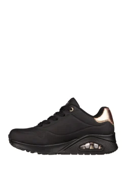 Lumière noire - Baskets Skechers Golden Fit Uno femme dorées