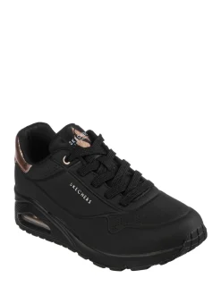 Lumière noire - Baskets Skechers Golden Fit Uno femme dorées
