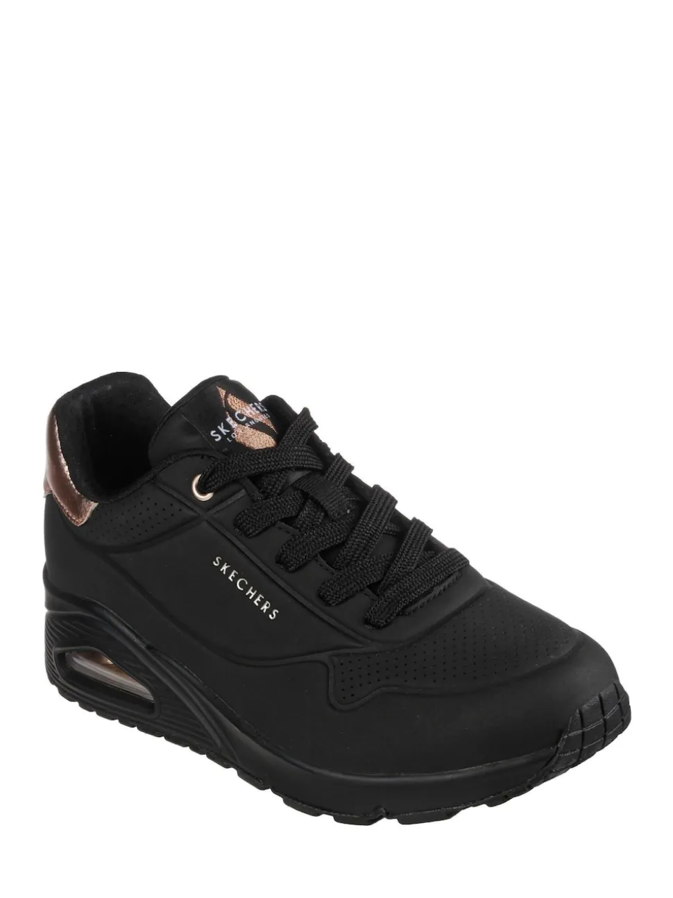 Lumière noire - Baskets Skechers Golden Fit Uno femme dorées