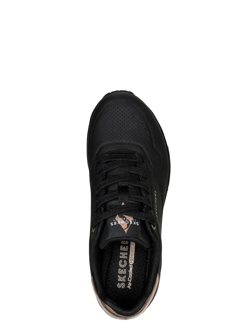 Lumière noire - Baskets Skechers Golden Fit Uno femme dorées