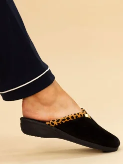 Lunar Chaussons mules compensés à Imprimé animal