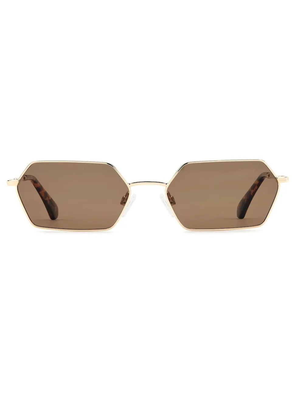 Lunettes de soleil géométriques rectangulaires Prive Revaux, couleur or et havane