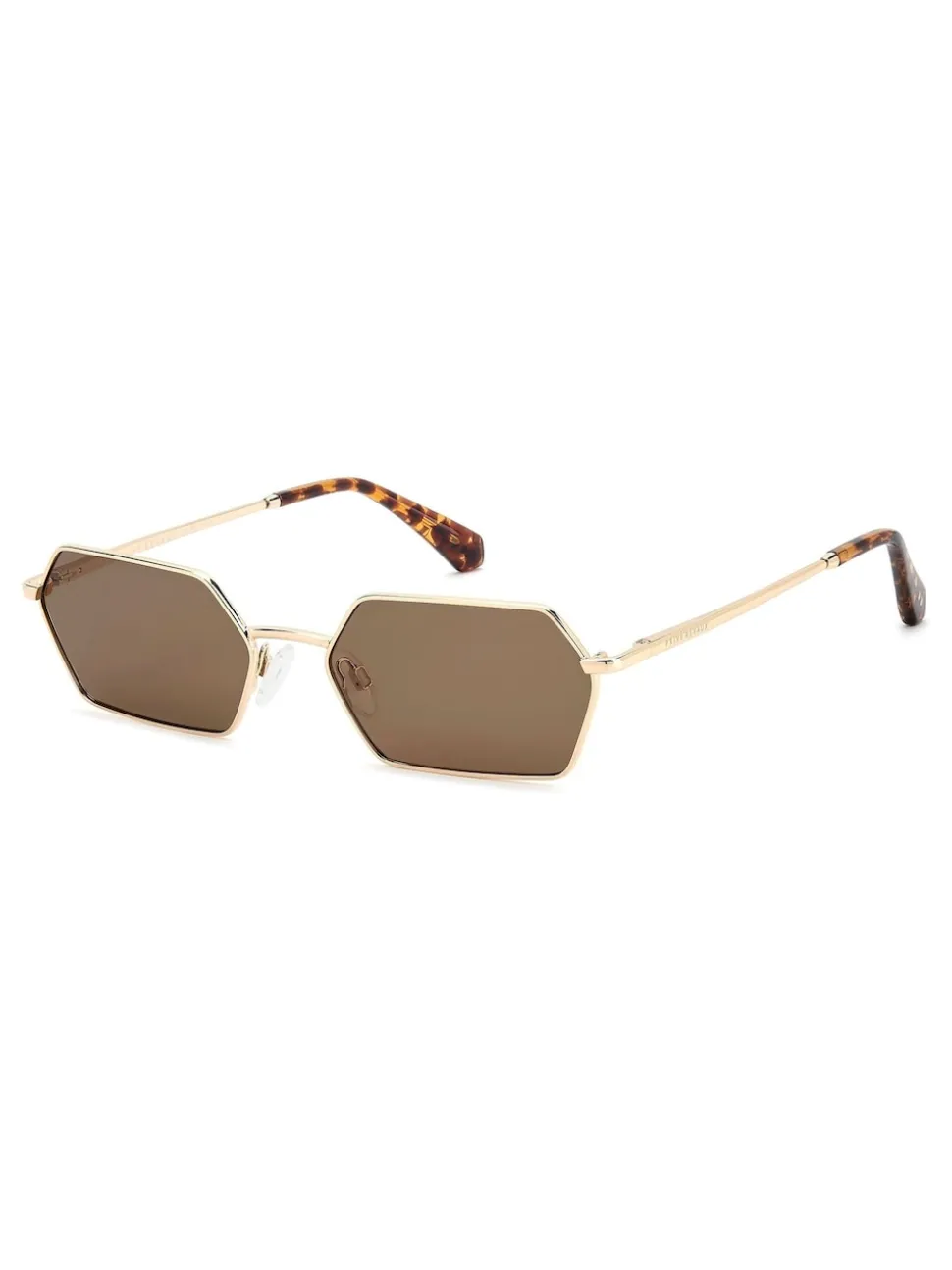 Lunettes de soleil géométriques rectangulaires Prive Revaux, couleur or et havane