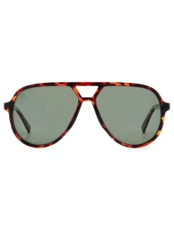 Lunettes de soleil pilote surdimensionnées Prive Revaux, couleur havane