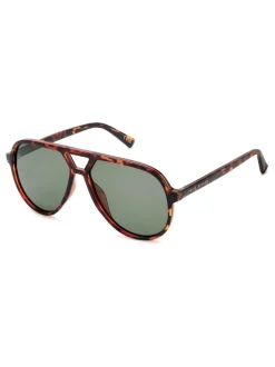 Lunettes de soleil pilote surdimensionnées Prive Revaux, couleur havane