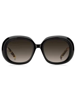 Lunettes de soleil ronde Tommy Hilfiger en noir et havane