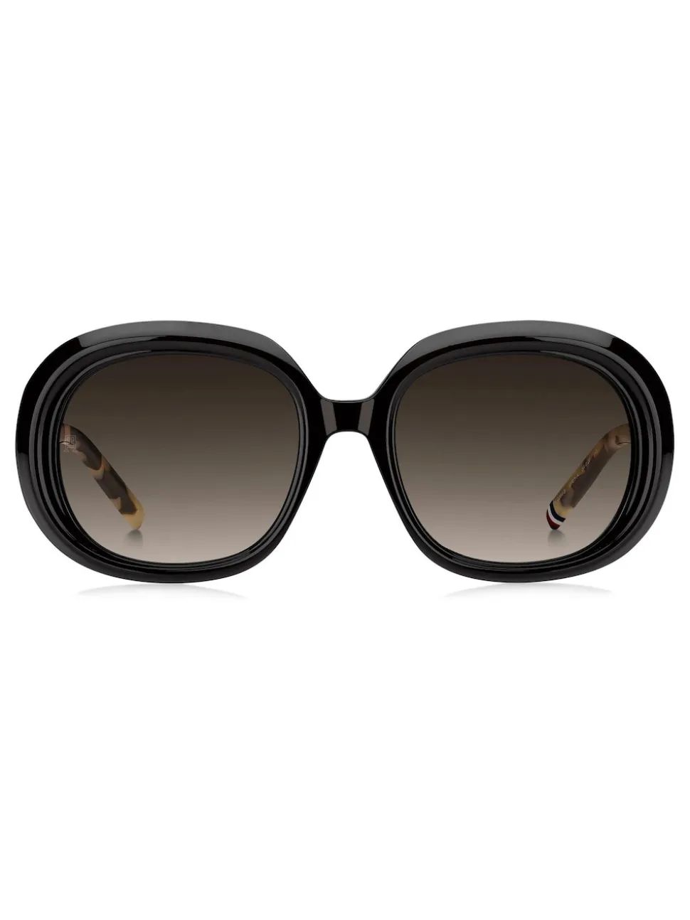 Lunettes de soleil ronde Tommy Hilfiger en noir et havane