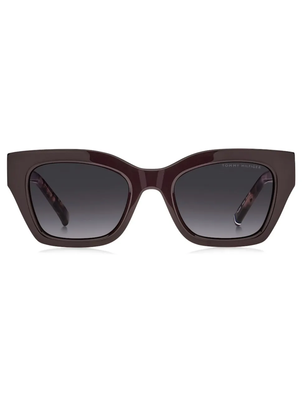Lunettes de soleil Tommy Hilfiger œil de chat en bordeaux et rose Havana