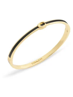 Émail noir - COACH bracelet en forme de C Signature