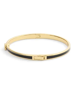 Émail noir - COACH bracelet en forme de C Signature