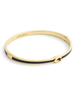 Émail noir - COACH bracelet en forme de C Signature