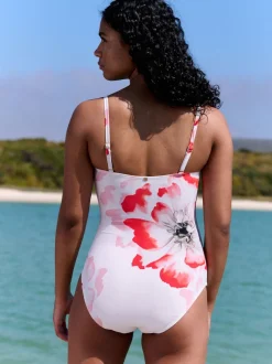 Maillot de bain B by Ted Baker Bandeau blanc fleuri avec perles
